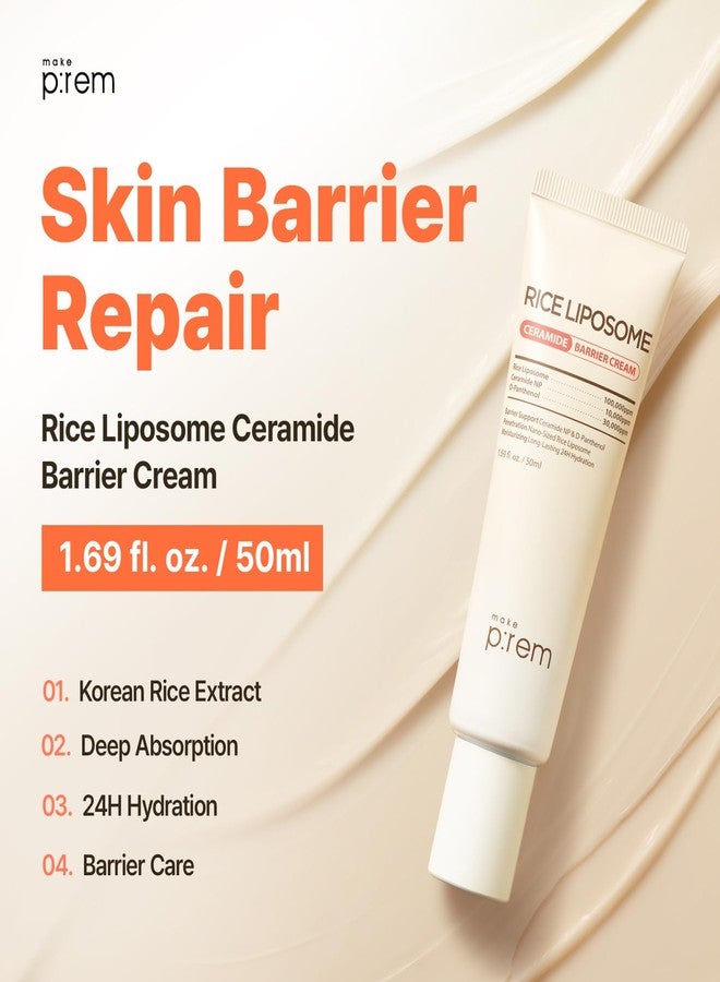 MAKEP:REM MAKE P:REM Rice Liposome Ceramide Barrier Cream, Skin Barrier Support, Long-Lasting 24H Hydrating Moisturizer, Korean Skin Care, 1.69 fl.oz. (50ml) - Image 2